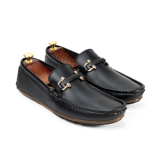 BL-01 Black Leather Loafers For Men