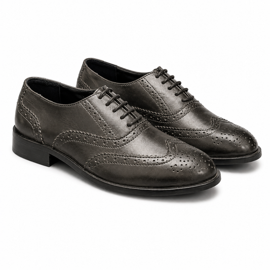 Lucifer Black — Classic Wingtip Brogue Oxfords for Men