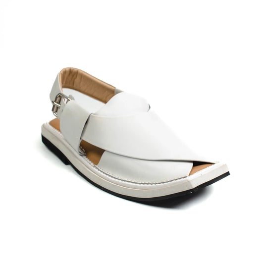 HEEL WHITE Kaptaan Chappal – A fresh take on timeless style