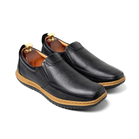 MADDY Black Medicated Leather Shoes