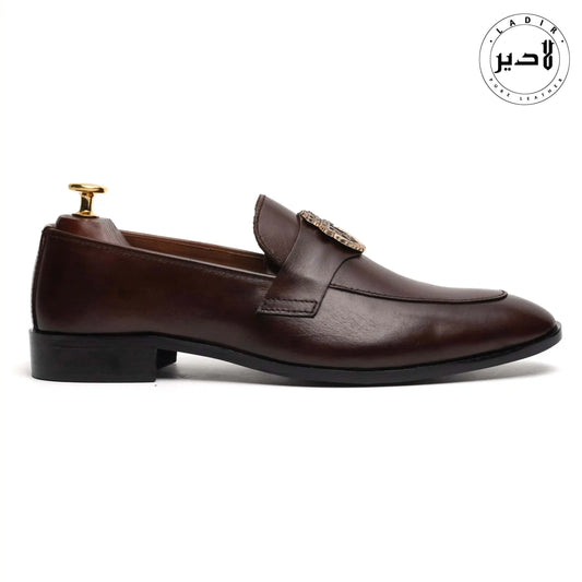 Side view of MAPLE BROWN formal leather shoes for men, showcasing a sleek and sophisticated design.