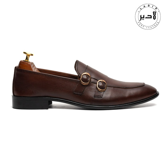 Side view of PLUM BROWN formal leather shoes for men, highlighting the sleek and polished look.