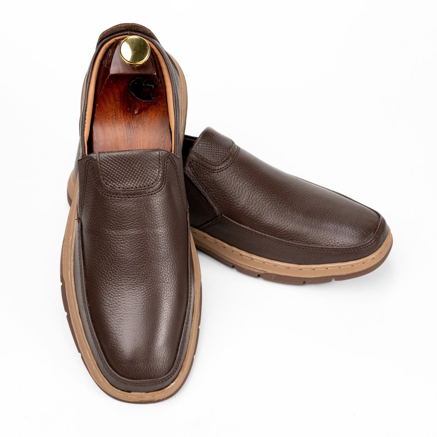 SOFY Brown Medicated Leather Shoes