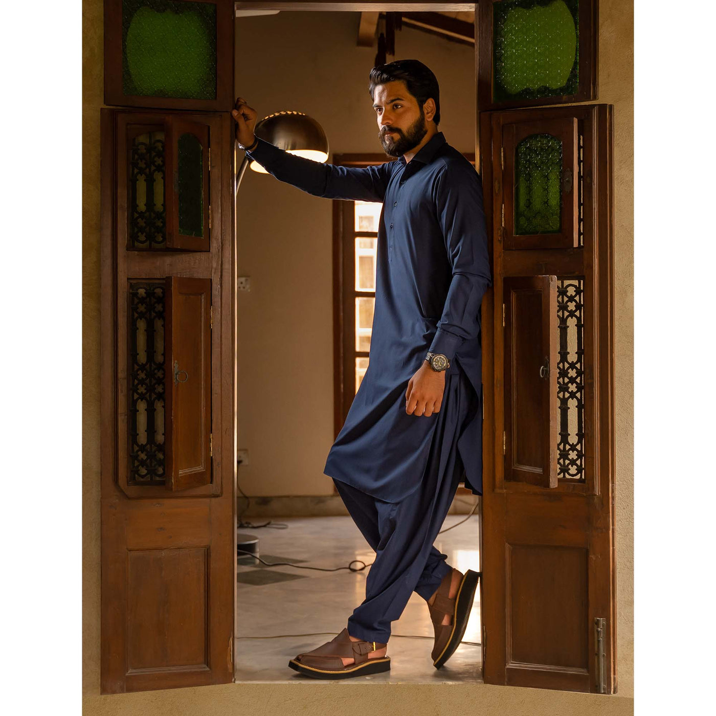 "LADIR KAPTAAN CHAPPAL in Pecan Brown - Classic and stylish traditional footwear for men."