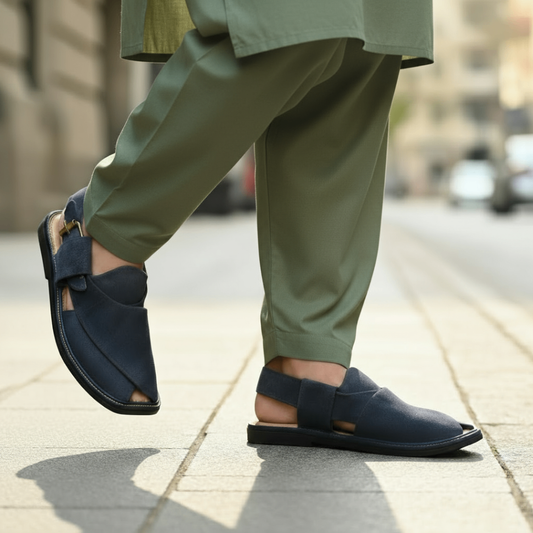 BLUE SUEDE PESHAWARI Chappal (BLS-120)