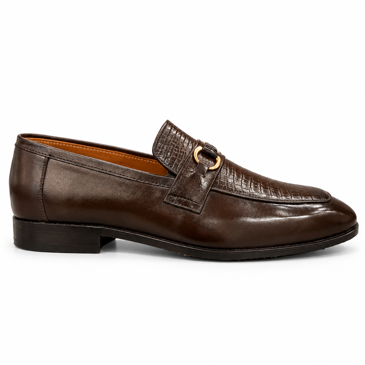 MERCER BROWN Croc-Embossed Horsebit Loafers
