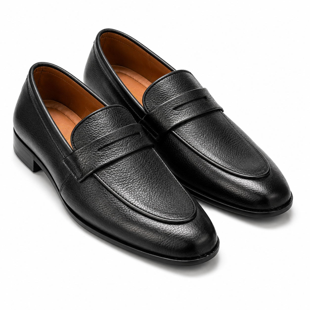 Corbin Black  — Premium Leather Penny Loafers for Men