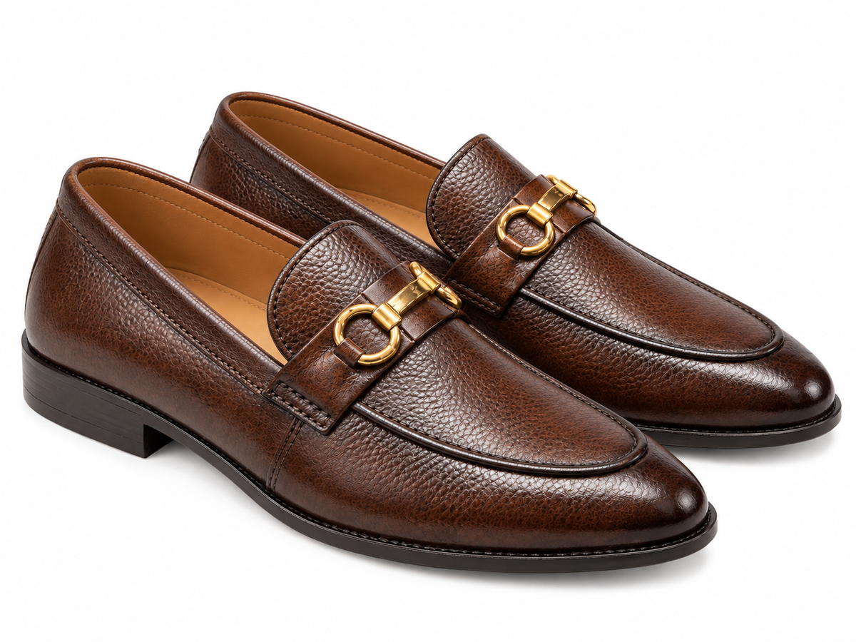 REGAL BROWN Horsebit Loafers