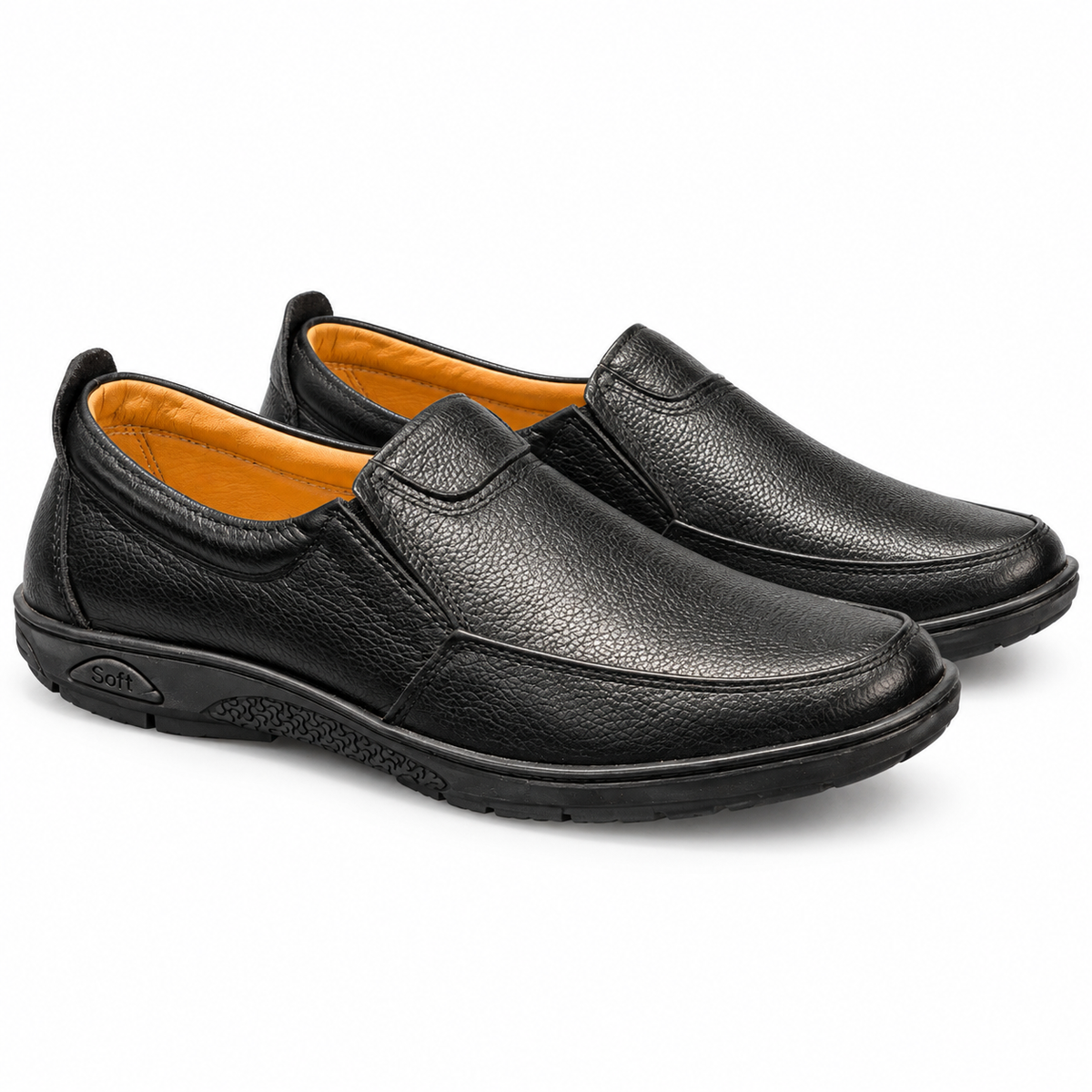 Black leather comfort shoes with soft sole for men – Ladir Store
