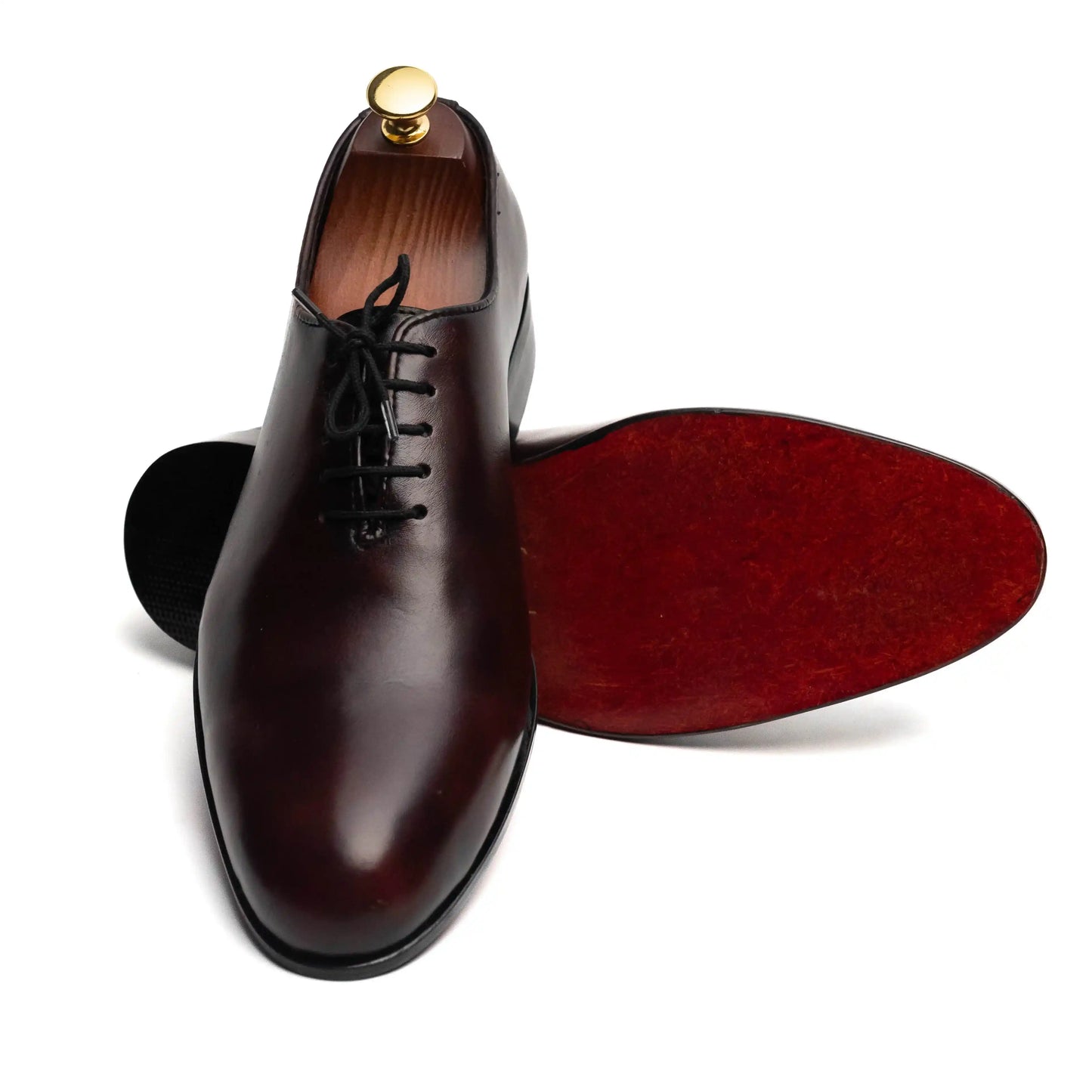 Front view of Crimson formal leather shoes for men, showcasing a sleek design and polished finish, ideal for professional and formal occasions.
