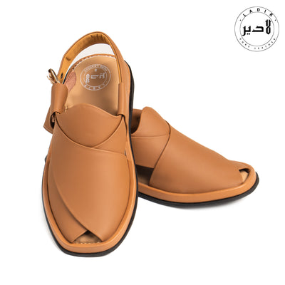 PESHAWARI ROUND SHAPE PERU (GOLDEN) BROWN CHAPPAL(RSP-201)