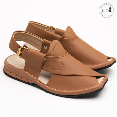 "Ladir Xalmi Peru Brown Chappal - Handmade Peshawari chappal with artisanal quality."