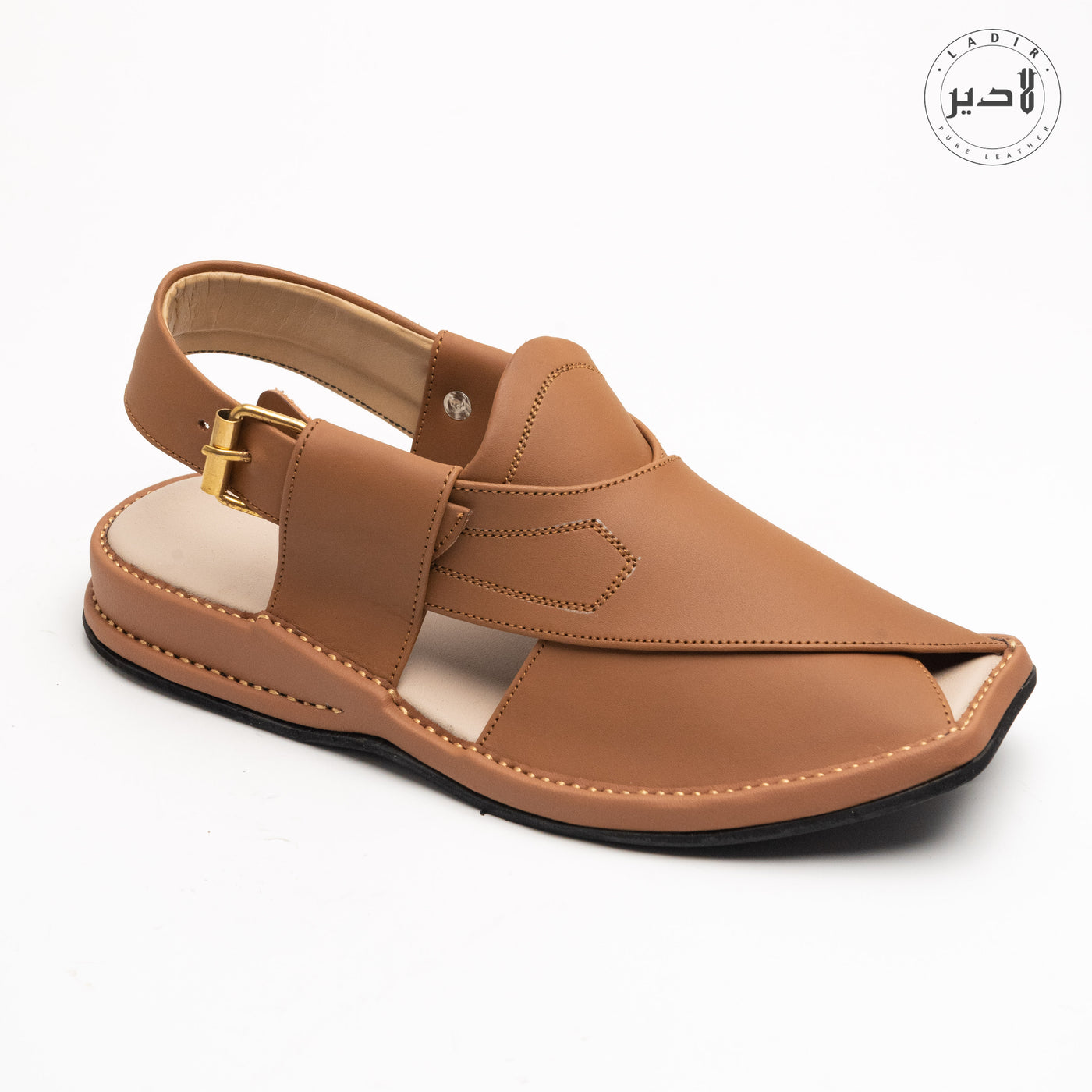 "Ladir Xalmi Peru Brown Chappal  - Premium Peshawari chappal with medicated support."