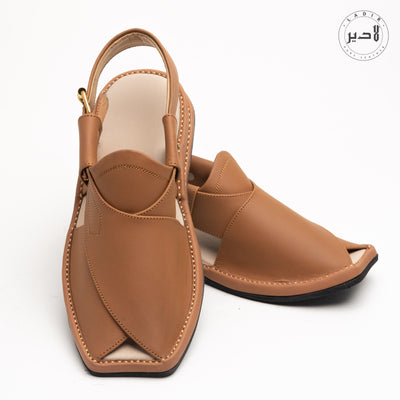 "Ladir Xalmi Peru Brown Chappal - Durable leather chappal for men in Pakistan."