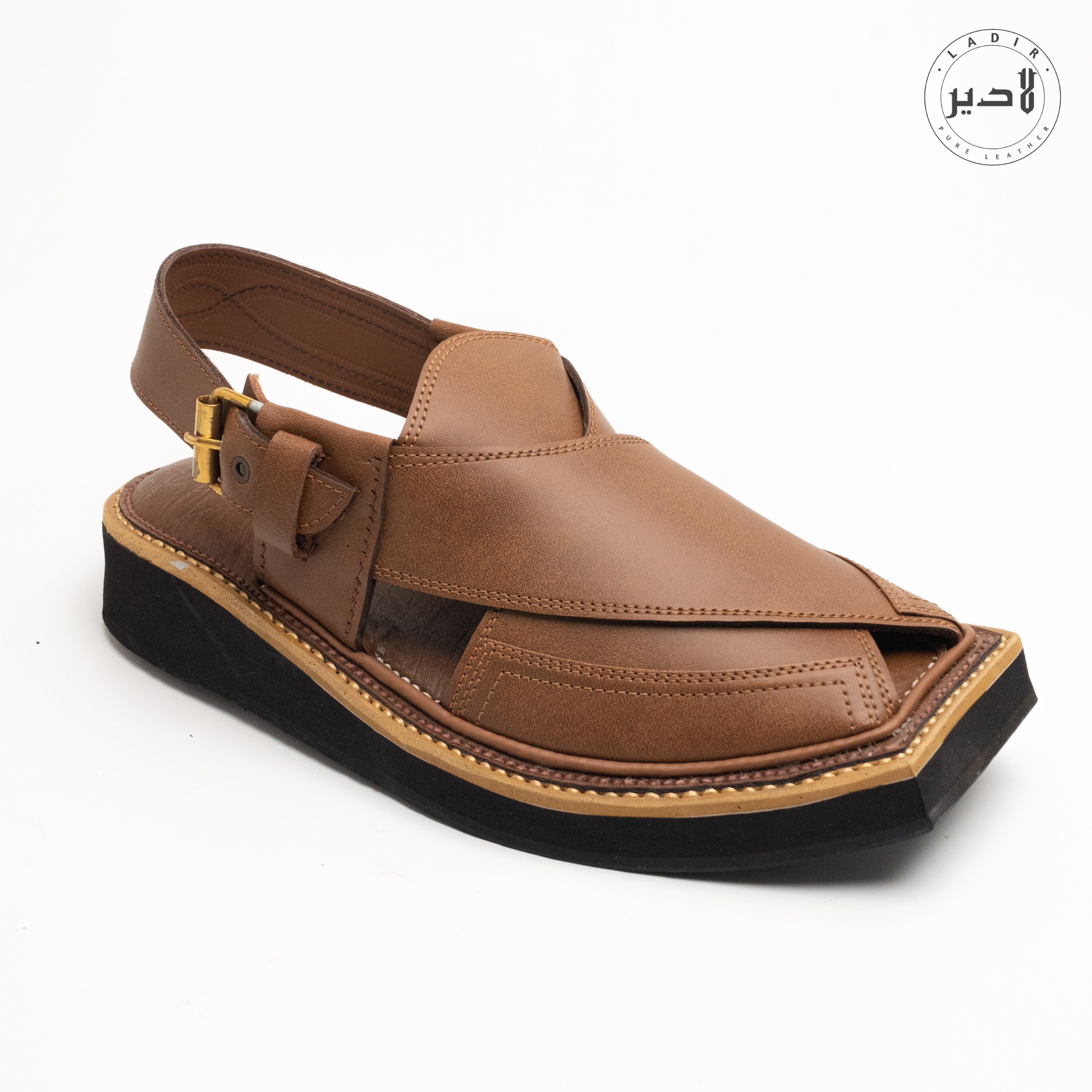 Beige Suede Leather Peshawari Chappal by Mr. Khan - Buyon.pk