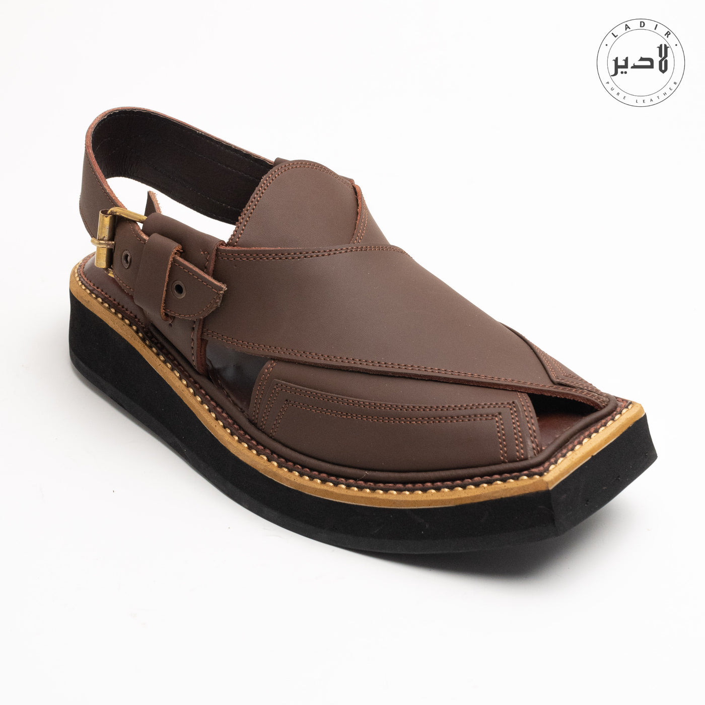 "LADIR KAPTAAN CHAPPAL Pecan Brown - Premium quality chappal for a refined look."