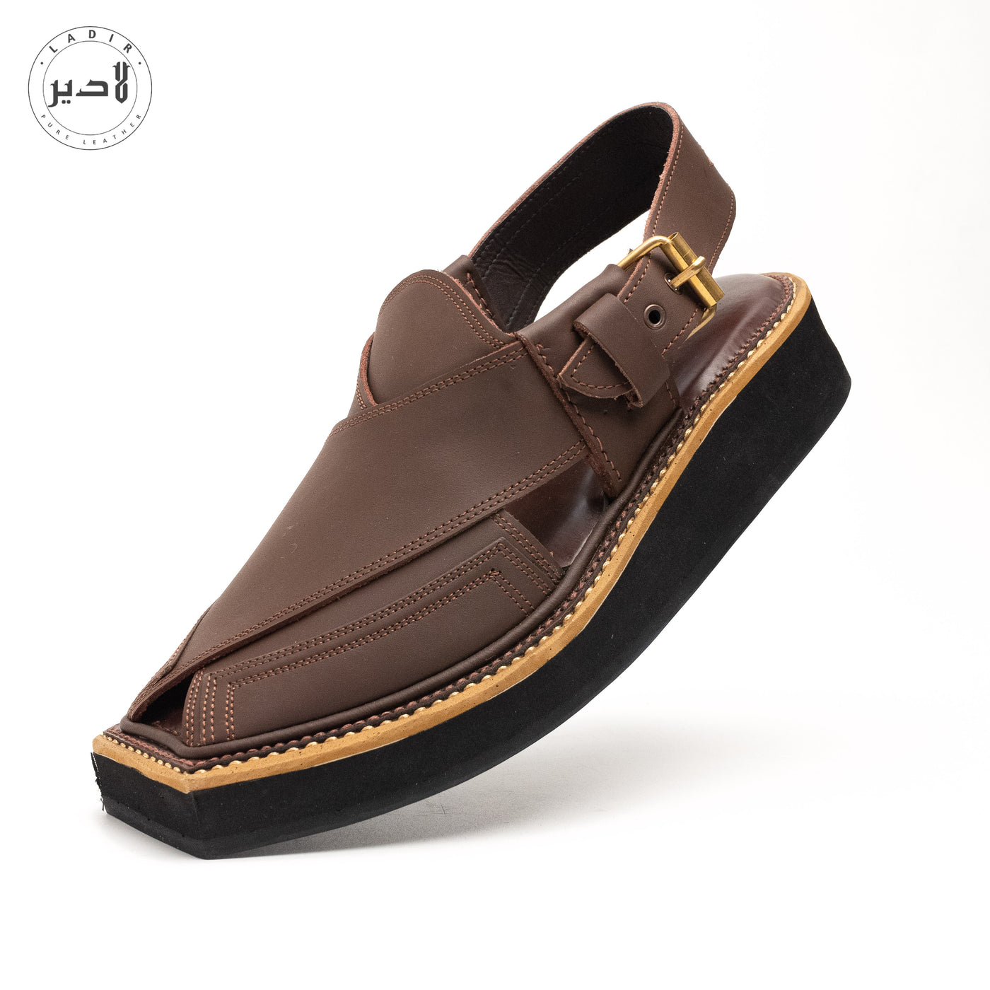 "Traditional Pecan Brown LADIR KAPTAAN CHAPPAL - Perfect blend of style and comfort."