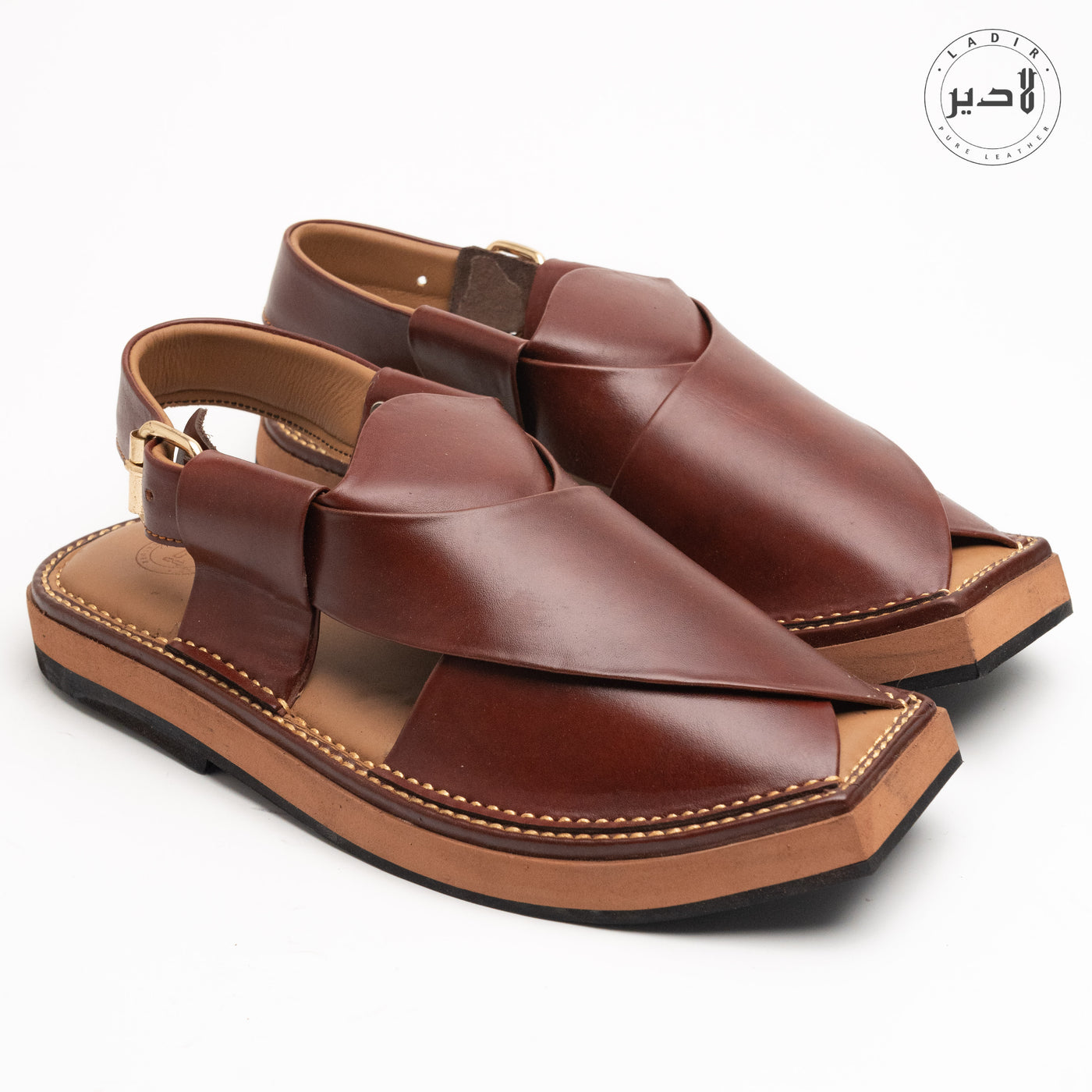 "Comfortable and elegant Ladir Kaptaan Heel Burgundy Sandal - Ideal for formal and casual wear."