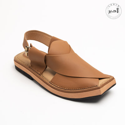 "Ladir Kaptaan Heel Peru Brown Sandal - Luxurious Kaptaan chappal in a unique Peru Brown shade."