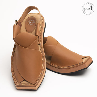 "Ladir Kaptaan Heel Peru Brown Sandal - Stylish and comfortable Kaptaan chappal for any occasion."