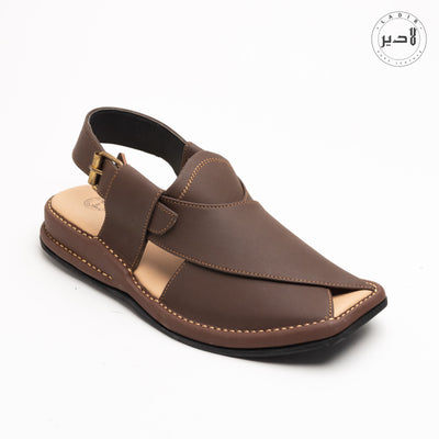 "Ladir Zalmi Smokey Brown Sandal - Premium Peshawari chappal with a unique brown hue."