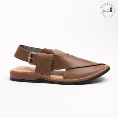 "Ladir Round Shape Walnut Brown Sandal displayed with complementary accessories, illustrating its sophisticated style."