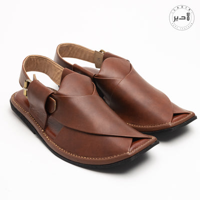 "Ladir T-Shape Burgundy Peshawari Sandal in natural light, highlighting elegance"