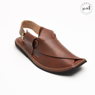 "Ladir T-Shape Burgundy Peshawari Sandal - Front View"