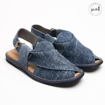 "LADIR ROUND BLUE Sandal - Front view showcasing premium leather craftsmanship"