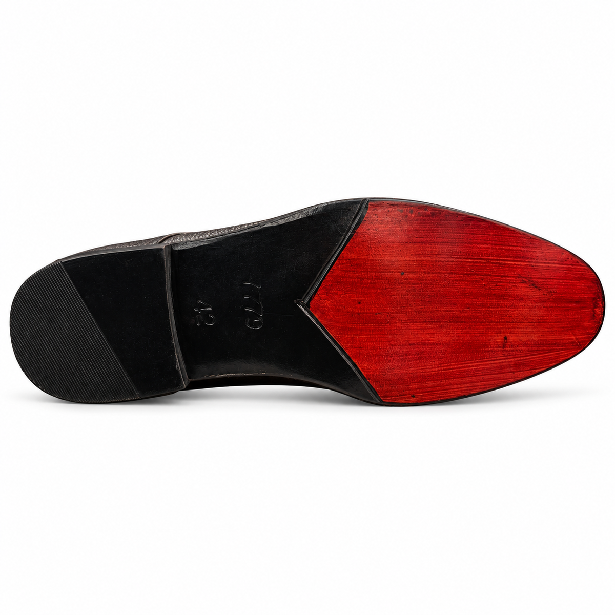 MARQUIS BROWN Croc-Embossed Penny Loafers