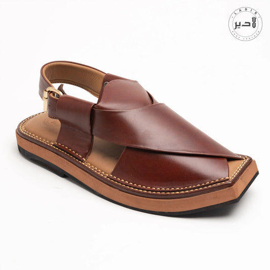 HEEL BURGUNDY Kaptaan Chappal – Elegant burgundy finish with traditional Peshawari chappal design