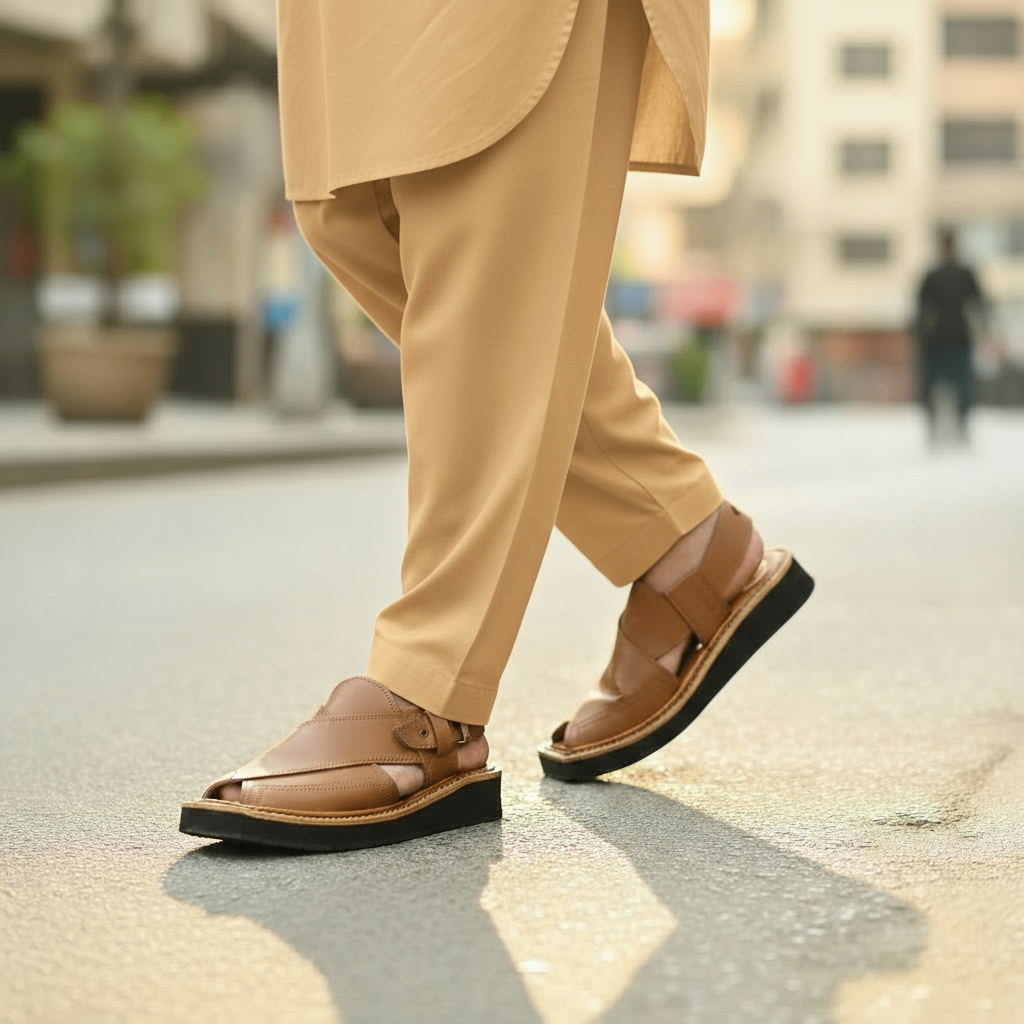 LIGHT BROWN KAPTAAN Chappal (KN-107)