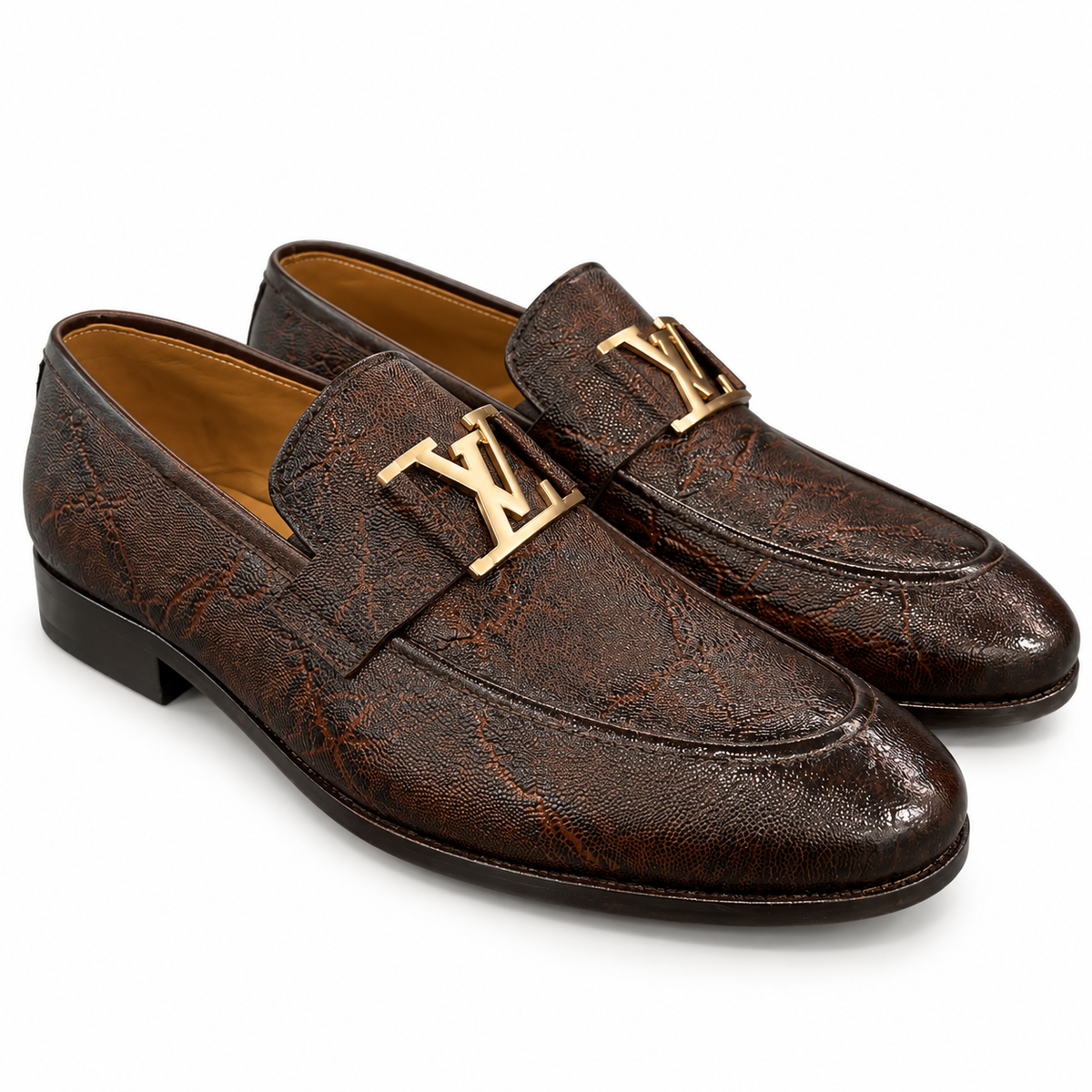 HENRY BROWN Antique Gold-Plate Loafers