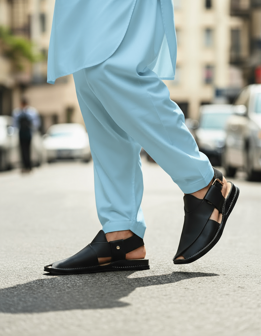 Matte Black Zalmi Chappal (ZLM-2101)