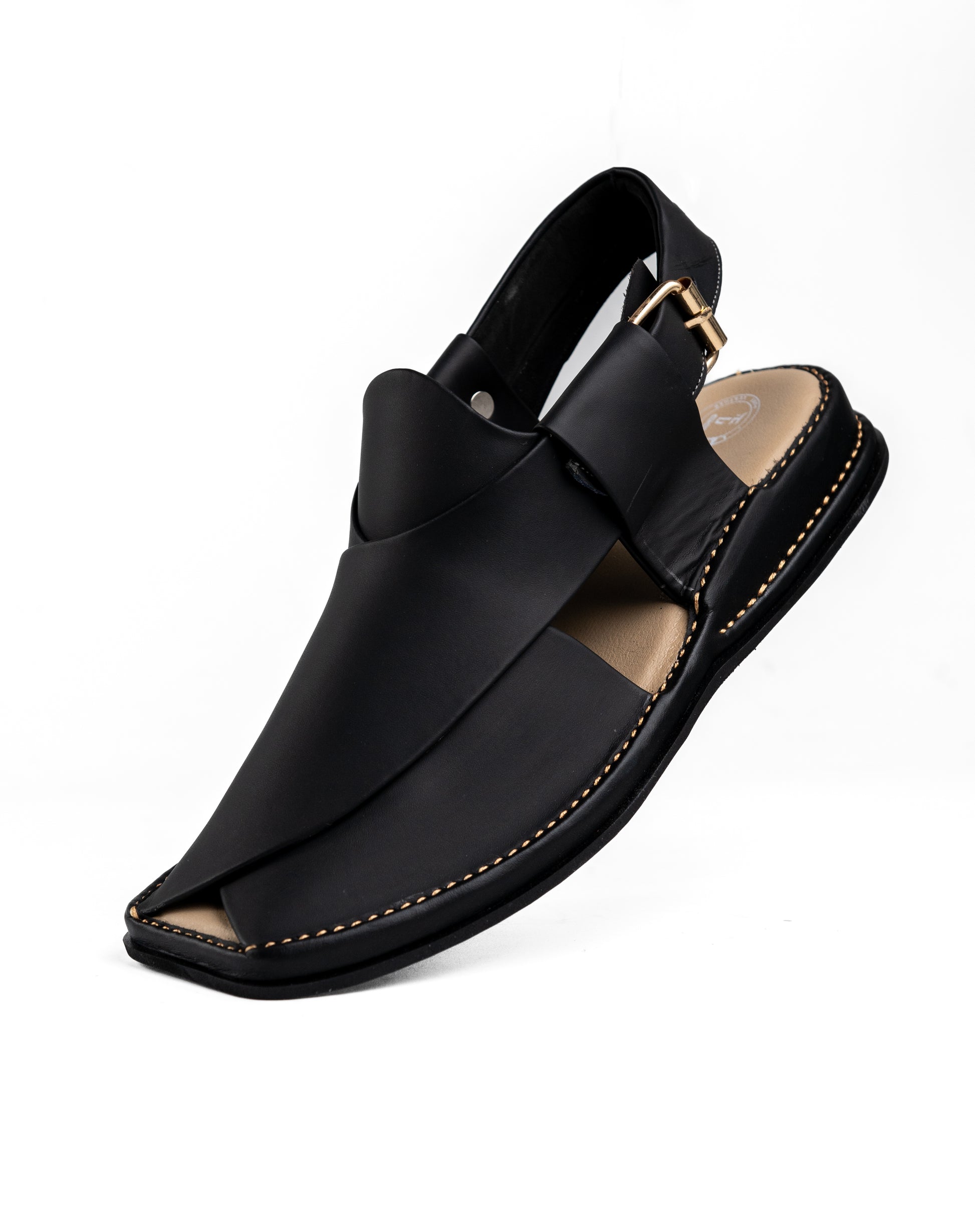 Matte Black Zalmi Chappal – Perfect for formal and casual occasions