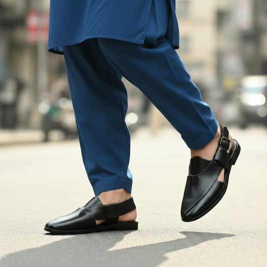 NOVA BLACK Peshawari chappal (nvb-001)