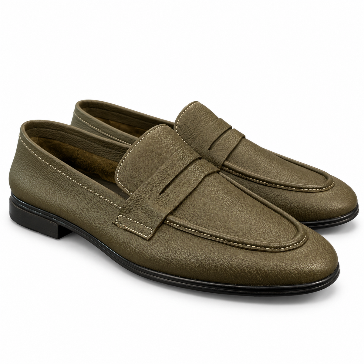 MILO OLIVE Foldable Penny Loafers