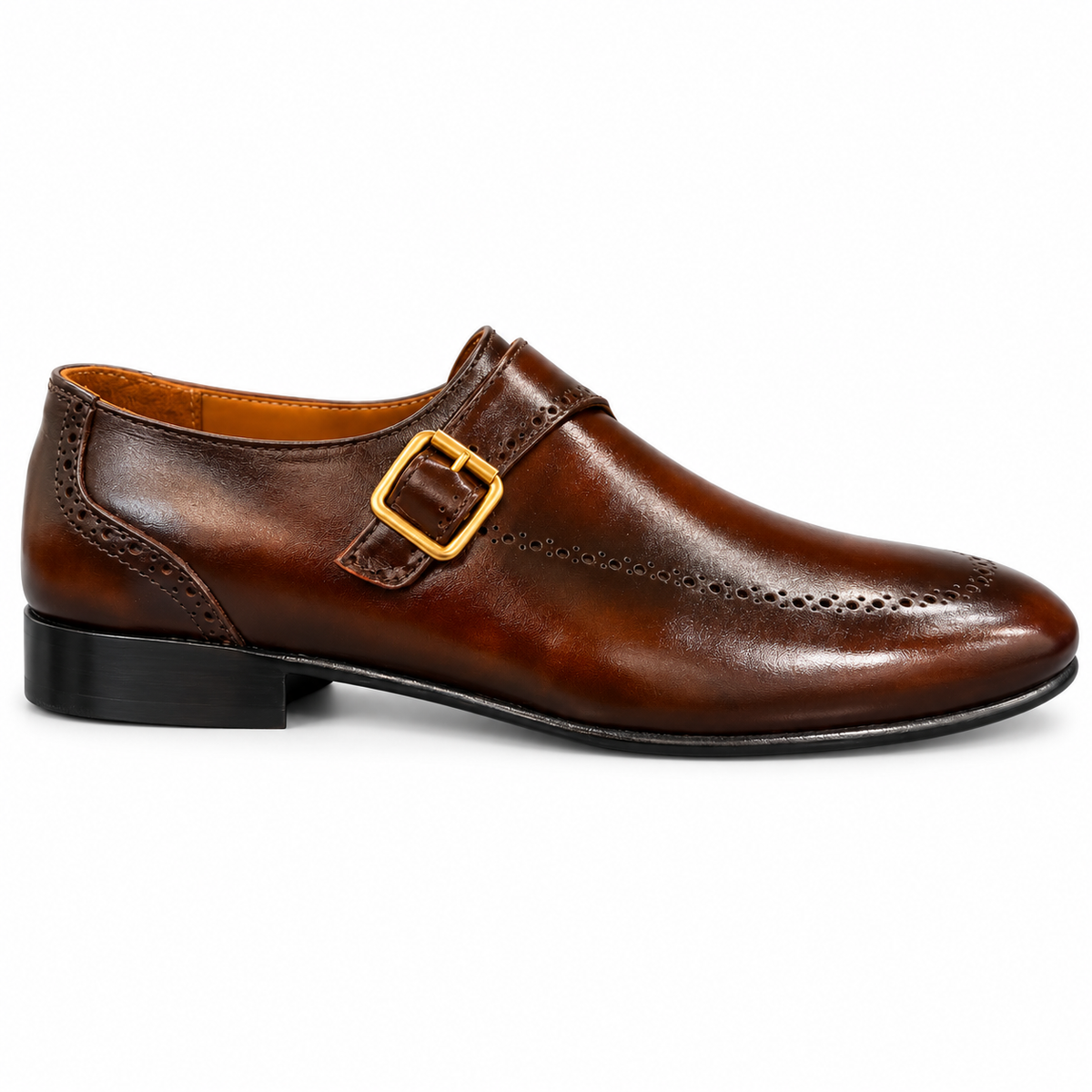 REGENT BROWN Monk Strap Shoes