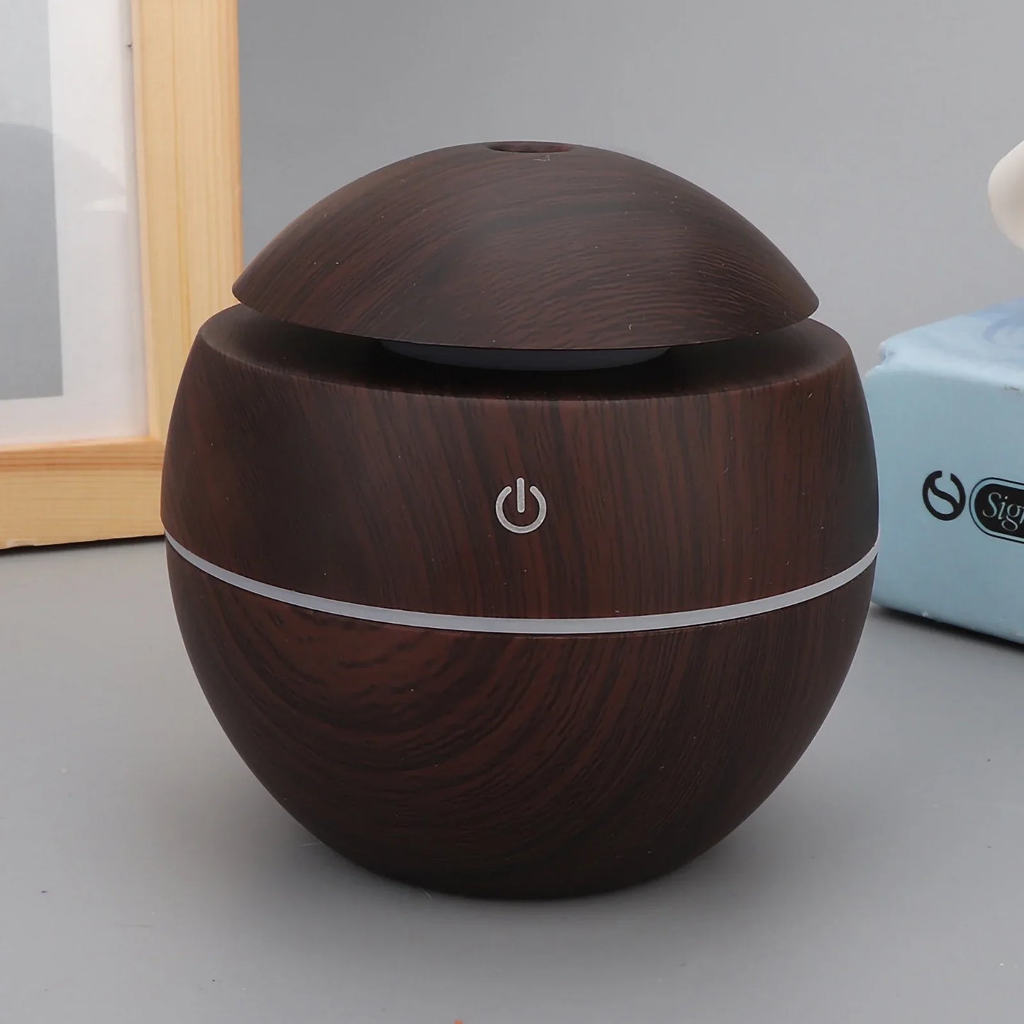 ROUND-DARK WOOD Air Humidifier
