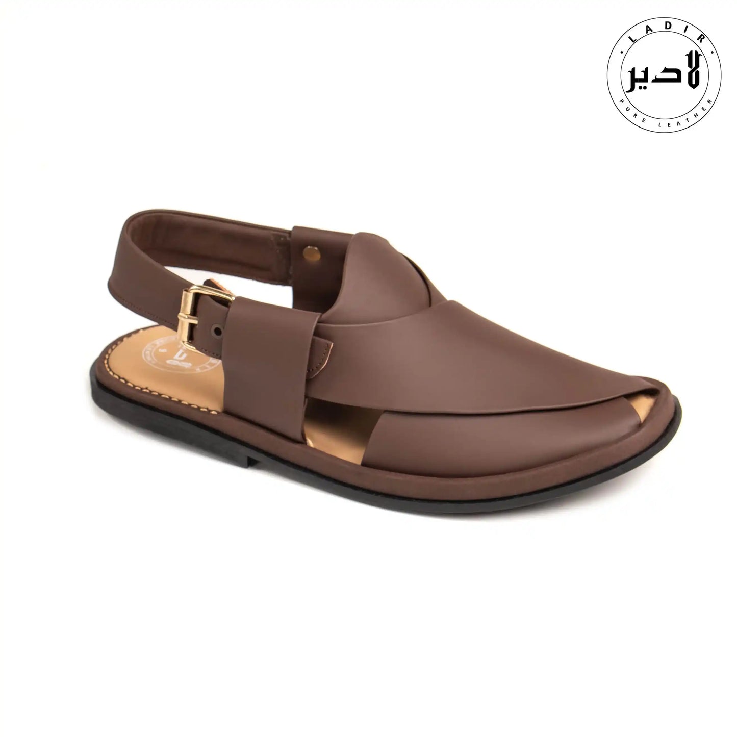 SMOKEY ROUND Peshawari Chappal – Unique smoky finish with round-toe design