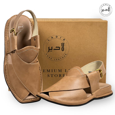 "Top-Down View of Ladir Zalmi Fawn Sandal showing ergonomic support and cushioned padding"